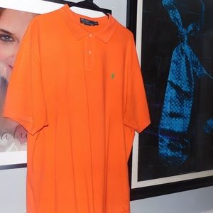 Ralph Lauren Men's short sleeve Polo ORANGE W/GREE